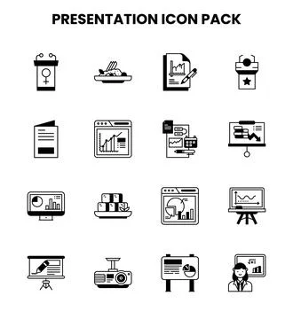 Presentation DuoTone Scalable Icons Pack イラスト素材