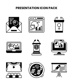 Presentation DuoTone Vector Icons Pack Illustrazione stock