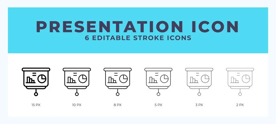 Presentation editable line icon. Vector illustration with different stroke. Stock Illustration