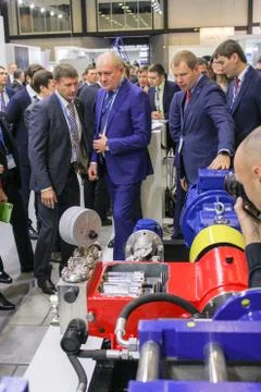 Presentation of equipment to management. Stock Photos