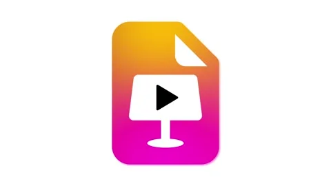 Presentation file icon with play button Stock Footage 280286235
