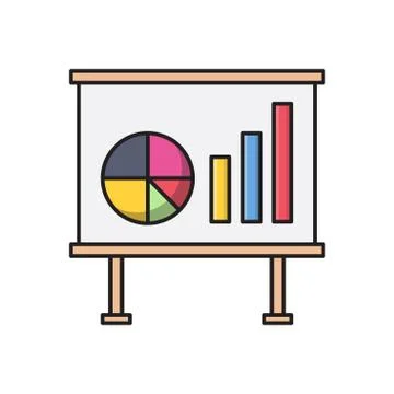 Presentation flat color icon Illustrazione stock