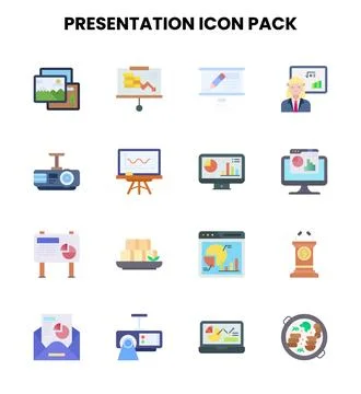 Presentation Flat UI Icons Pack Stockillustratie