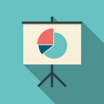 Presentation on flipchart with graphs in modern flat design. Simple style Stock Illustration