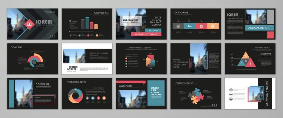 Presentation flyer set Illustrazione stock