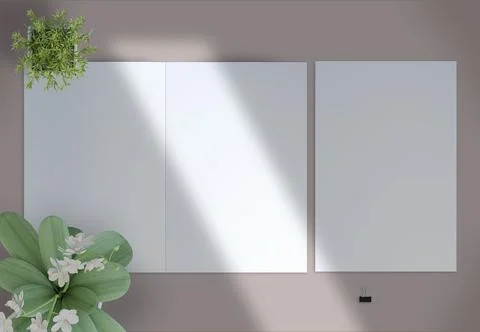 Presentation of folder on pink background Stock Photos