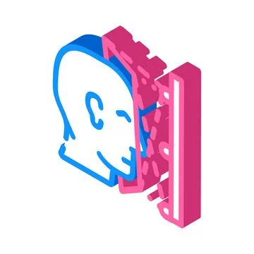 Presentation future buildings with vr glasses isometric icon vector illustrat 스톡 일러스트
