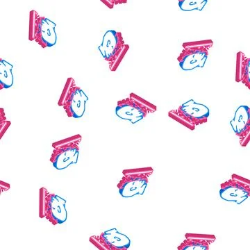 Presentation future buildings with vr glasses isometric icon seamless pattern 库存插图