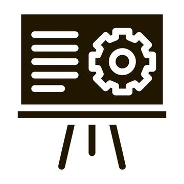 Presentation Gear Icon Vector Glyph Illustration Stock Illustration