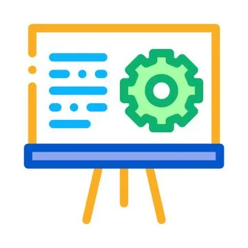 Presentation Gear Icon Vector Outline Illustration Illustrazione stock