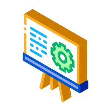 Presentation Gear isometric icon vector illustration 스톡 일러스트