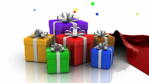 Presentation of Gift Boxes Stock Footage 42899355