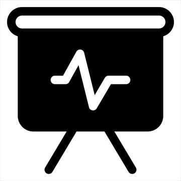Presentation glyph icon vector illustration isolated on white background Stock Illustration