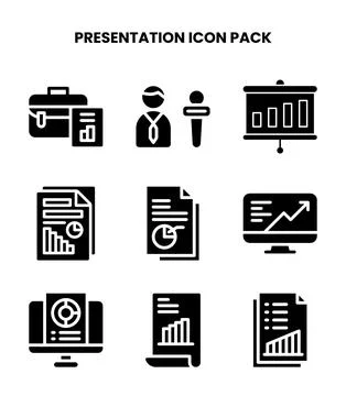Presentation Glyph Scalable Icons Pack イラスト素材