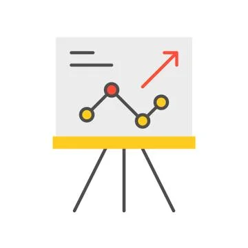 Presentation graph report of company vector icon Stock Illustration
