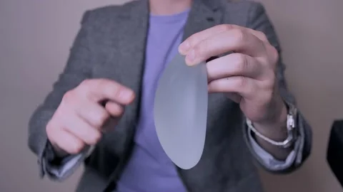 Presentation of high quality textured breast implants Stock-Footage 150506623