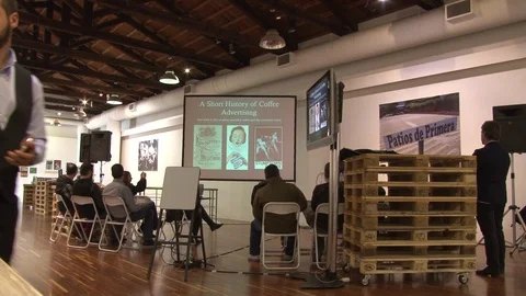 Presentation of the history of coffee Stock Footage 87063599