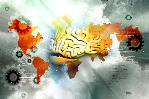 Presentation of human brain Stock Illustration