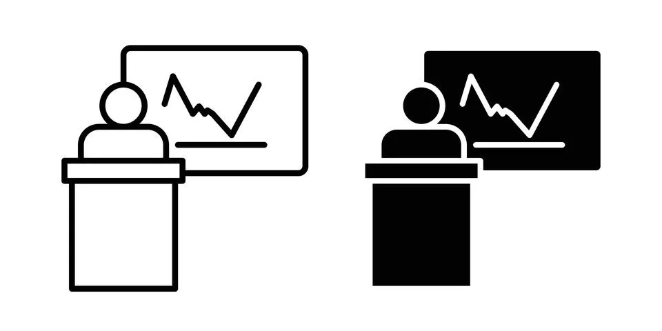 Presentation icon bundle for website design projects Stock Illustration