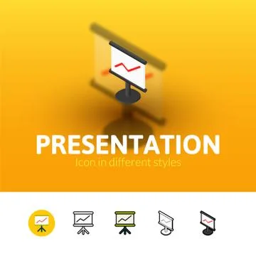 Presentation icon in different style Stock Illustration