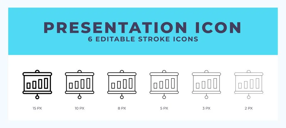 Presentation icon. Editable stroke line icon vector illustration. Stock Illustration