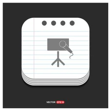 Presentation Icon Gray icon on Notepad Style template Vector EPS 10 Free Icon 스톡 일러스트