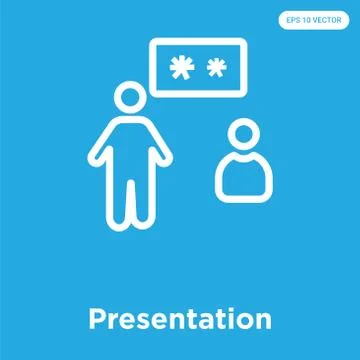 Presentation icon isolated on blue background Free Stock Illustration