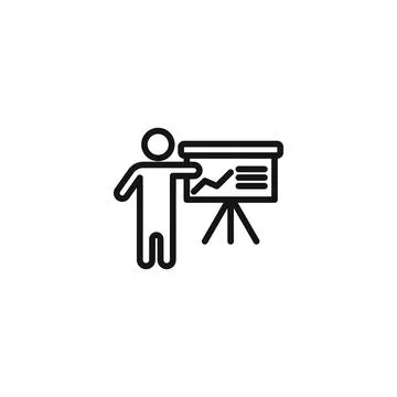 Presentation icon logo sign vector outline Stock Illustration