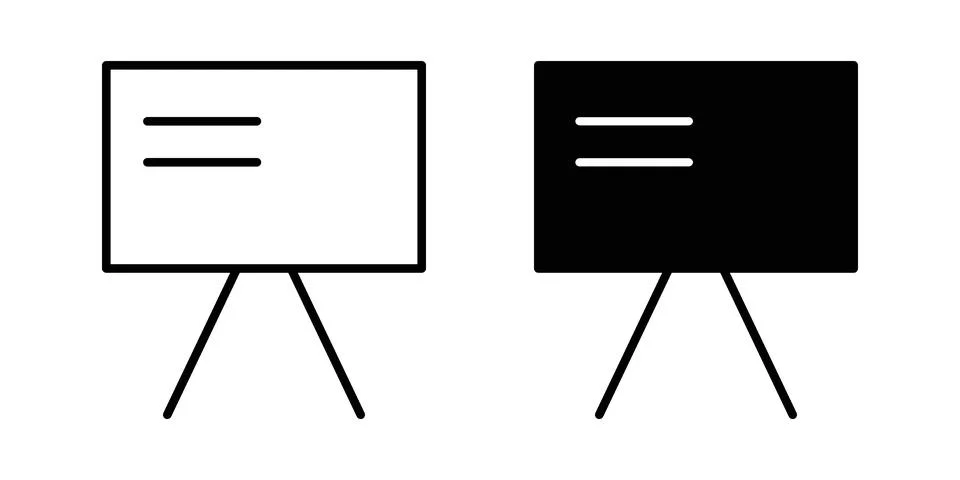 Presentation icon. Outline, flat icons Stock Illustration