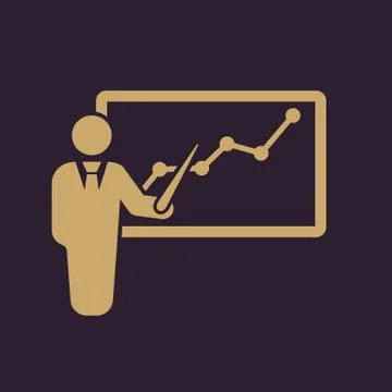 The Presentation icon. Presentation and lectures, presentations, workshops Stock Illustration