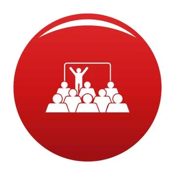 Presentation icon red Illustrazione stock