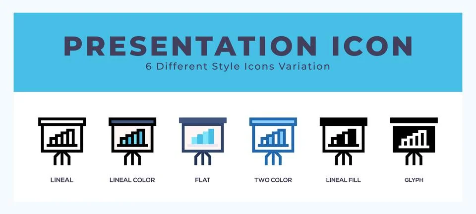 Presentation icon set. Design elements for logo 스톡 일러스트