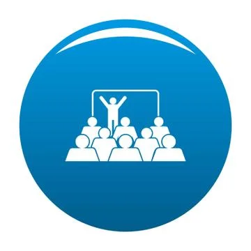 Presentation icon vector blue Stock Illustration