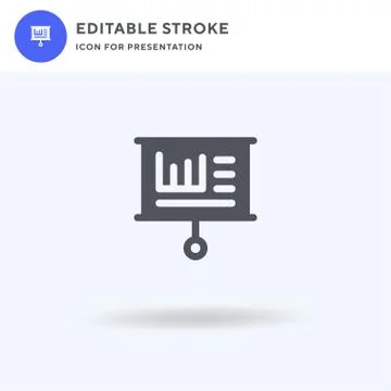 Presentation icon vector, filled flat sign, solid pictogram isolated on white 스톡 일러스트