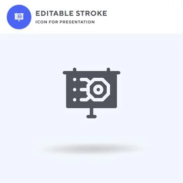 Presentation icon vector, filled flat sign, solid pictogram isolated on white 스톡 일러스트