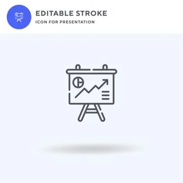 Presentation icon vector, filled flat sign, solid pictogram isolated on white Illustrazione stock