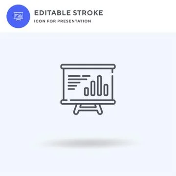 Presentation icon vector, filled flat sign, solid pictogram isolated on white Illustrazione stock