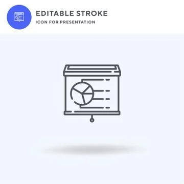 Presentation icon vector, filled flat sign, solid pictogram isolated on white 스톡 일러스트