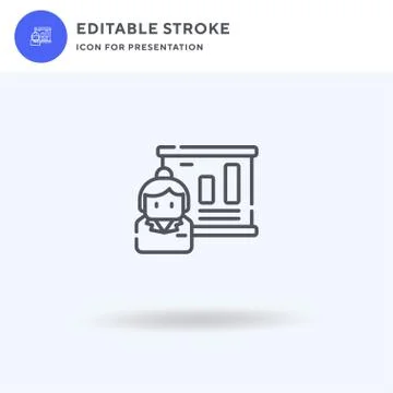 Presentation icon vector, filled flat sign, solid pictogram isolated on white Illustrazione stock