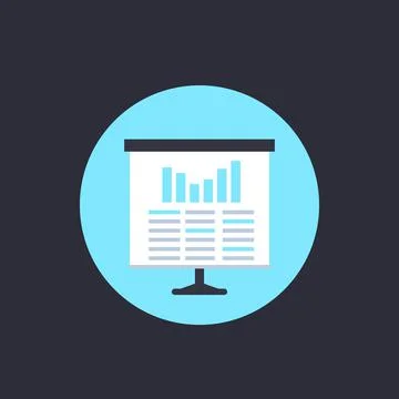 Presentation icon, vector Illustrazione stock