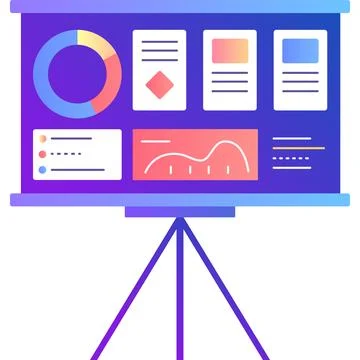Presentation icon vector web report business board Stock Illustration