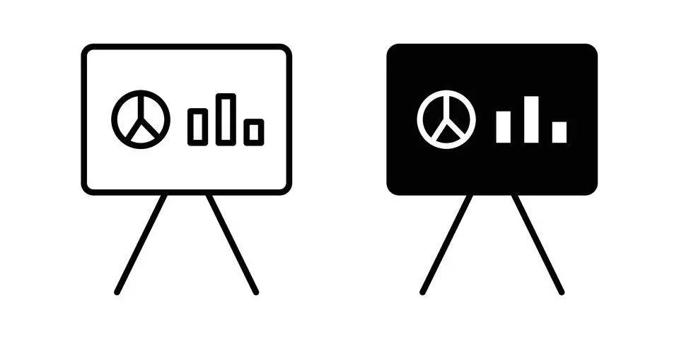 Presentation icon vectors. Illustrations in black Stock Illustration