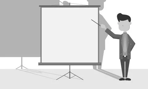 Presentation illustration with copy space area. Monochrome Stock Illustration