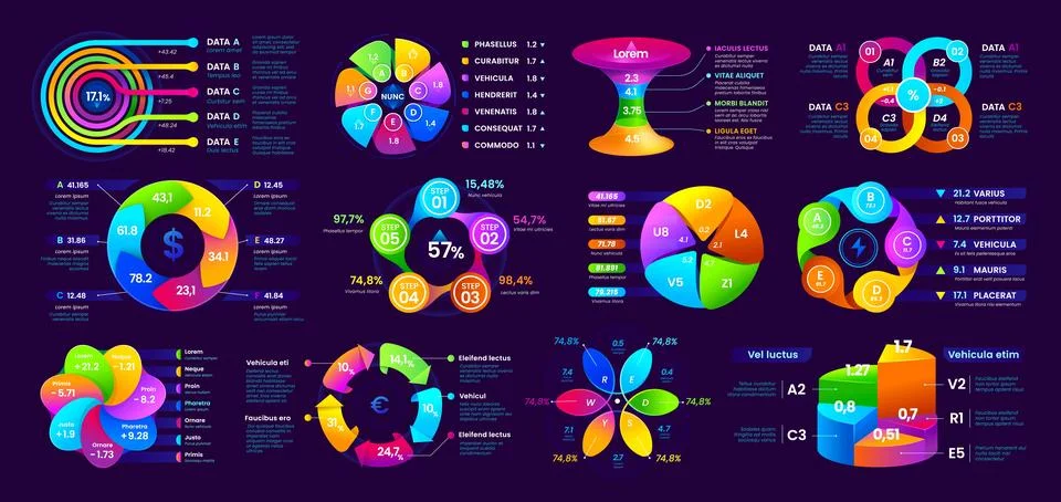 Presentation infographics diagram chart elements 库存插图