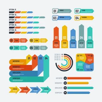 Presentation infographics. Flowchart timeline process chart workflow option Stock Illustration