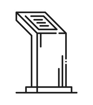 Presentation interactive stand display icon Stock Illustration