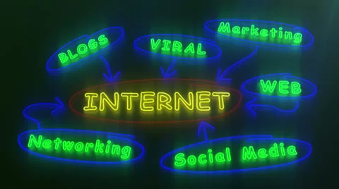 The presentation of internet, neon sign Video stock 25541822