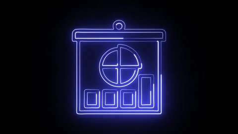 Presentation Isolated on Black Background Neon Business Report Animation Stock-Footage 329116859