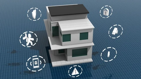 Presentation isometric smart security. Video stock 94400844