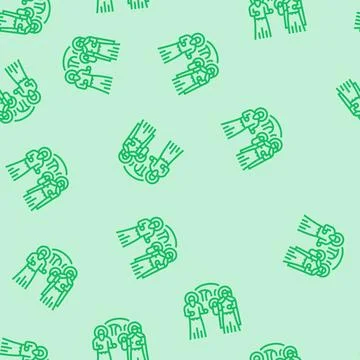 Presentation of jesus at the temple line seamless pattern Stock Illustration
